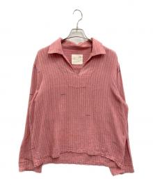 KARDO（カルド）の古着「スキッパーカラー 長袖シャツ」｜レッド