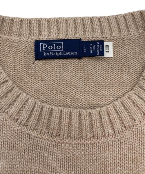 POLO RALPH LAUREN（ポロ・ラルフローレン）POLO RALPH LAUREN (ポロ・ラルフローレン) ポロベアハスキーロゴニット ベージュ サイズ:Lの古着・服飾アイテム