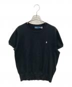 POLO RALPH LAURENポロ・ラルフローレン）の古着「コトンブレンドショートスリーブセーター」｜ブラック