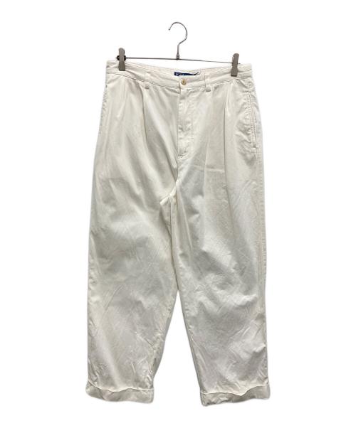 POLO RALPH LAUREN（ポロ・ラルフローレン）POLO RALPH LAUREN (ポロ・ラルフローレン) コットンツイルストレートレッグパンツ ホワイト サイズ:6の古着・服飾アイテム