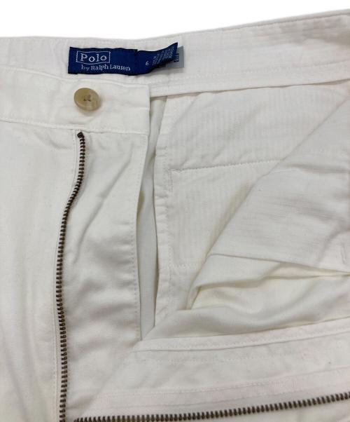 POLO RALPH LAUREN（ポロ・ラルフローレン）POLO RALPH LAUREN (ポロ・ラルフローレン) コットンツイルストレートレッグパンツ ホワイト サイズ:6の古着・服飾アイテム