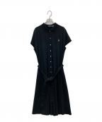 POLO RALPH LAURENポロ・ラルフローレン）の古着「SS BELTED DR-SHORT SLEEVE-DAY DRESS」｜ブラック
