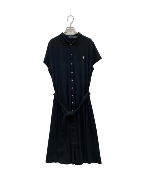 POLO RALPH LAUREN（ポロ・ラルフローレン）POLO RALPH LAUREN (ポロ・ラルフローレン) SS BELTED DR-SHORT SLEEVE-DAY DRESS ブラック サイズ:XLの古着・服飾アイテム