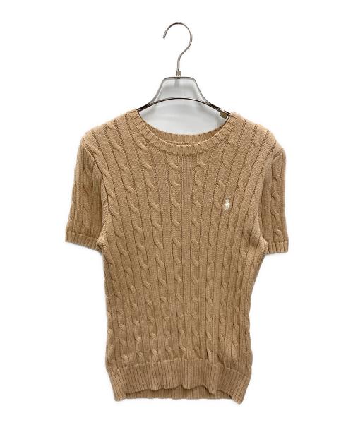 POLO RALPH LAUREN（ポロ・ラルフローレン）POLO RALPH LAUREN (ポロ・ラルフローレン) 半袖 ケーブルニット ブラウン サイズ:Sの古着・服飾アイテム