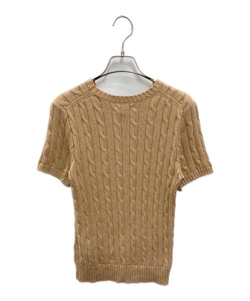 POLO RALPH LAUREN（ポロ・ラルフローレン）POLO RALPH LAUREN (ポロ・ラルフローレン) 半袖 ケーブルニット ブラウン サイズ:Sの古着・服飾アイテム