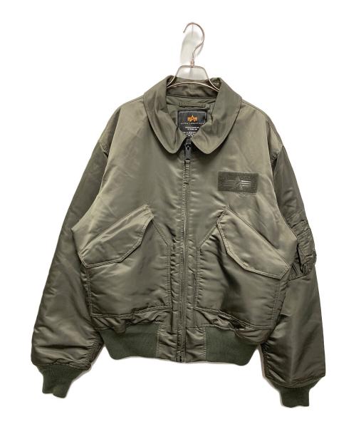 ALPHA（アルファ）ALPHA (アルファ) CWU-45/P ナイロン ヘビーツイル フライトジャケット カーキ サイズ:Lの古着・服飾アイテム
