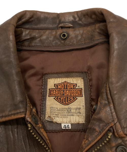 HARLEY-DAVIDSON（ハーレーダビッドソン）HARLEY-DAVIDSON (ハーレーダビッドソン) A-2 ラムレザー ジャケット ブラウン サイズ:SIZE 44の古着・服飾アイテム