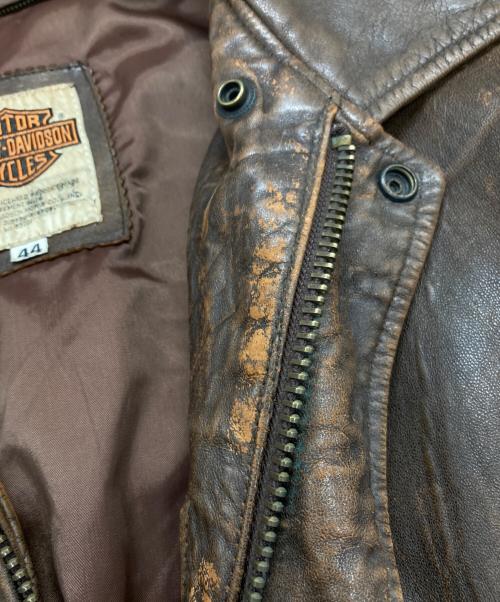 HARLEY-DAVIDSON（ハーレーダビッドソン）HARLEY-DAVIDSON (ハーレーダビッドソン) A-2 ラムレザー ジャケット ブラウン サイズ:SIZE 44の古着・服飾アイテム