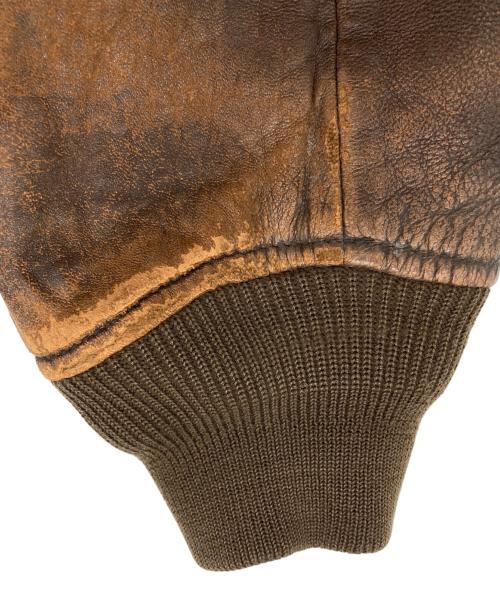 HARLEY-DAVIDSON（ハーレーダビッドソン）HARLEY-DAVIDSON (ハーレーダビッドソン) A-2 ラムレザー ジャケット ブラウン サイズ:SIZE 44の古着・服飾アイテム