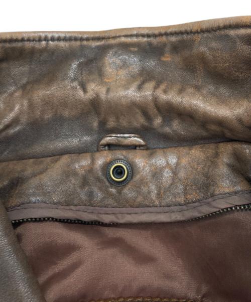 HARLEY-DAVIDSON（ハーレーダビッドソン）HARLEY-DAVIDSON (ハーレーダビッドソン) A-2 ラムレザー ジャケット ブラウン サイズ:SIZE 44の古着・服飾アイテム