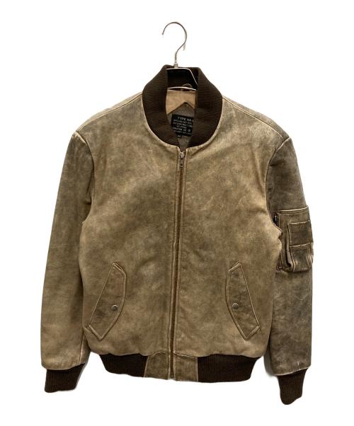 HOUSTON（ヒューストン）HOUSTON (ヒューストン) TYPE MA-1 レザージャケット ブラウン サイズ:SIZE 40の古着・服飾アイテム