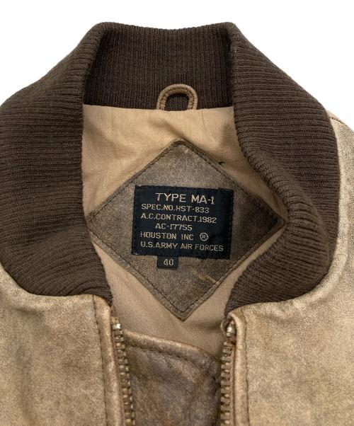 HOUSTON（ヒューストン）HOUSTON (ヒューストン) TYPE MA-1 レザージャケット ブラウン サイズ:SIZE 40の古着・服飾アイテム