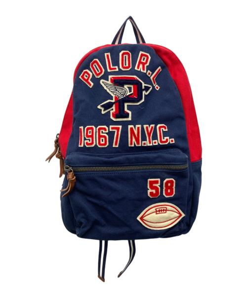 POLO RALPH LAUREN（ポロ・ラルフローレン）POLO RALPH LAUREN (ポロ・ラルフローレン) バックパック ネイビー×レッドの古着・服飾アイテム