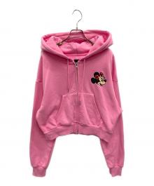 WCJ×DISNEY（ダブルシージェイ×ディズニ―）の古着「EMBROIDERY ZIP HOODIE」｜ピンク