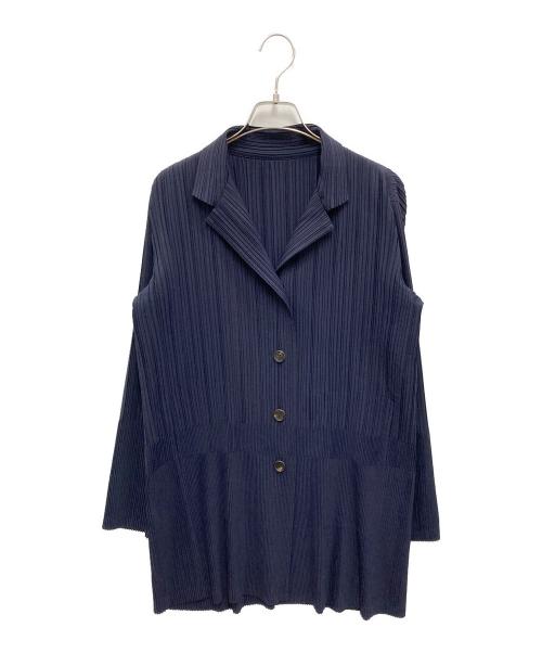 ISSEY MIYAKE（イッセイミヤケ）ISSEY MIYAKE (イッセイミヤケ) プリーツシャツ ネイビー サイズ:2の古着・服飾アイテム