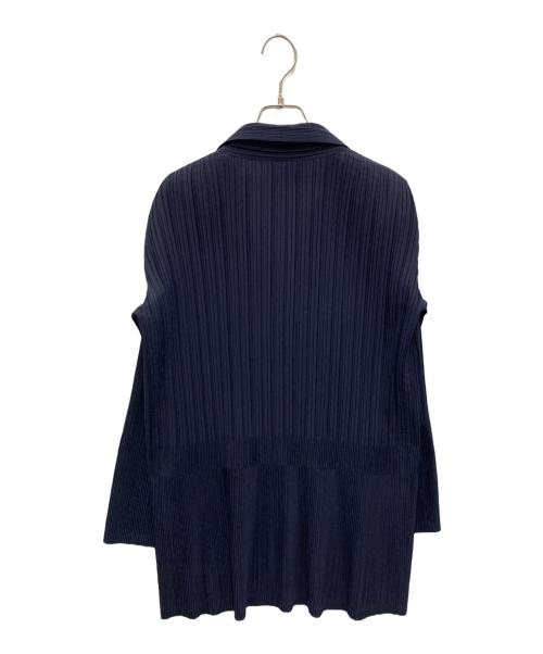 ISSEY MIYAKE（イッセイミヤケ）ISSEY MIYAKE (イッセイミヤケ) プリーツシャツ ネイビー サイズ:2の古着・服飾アイテム