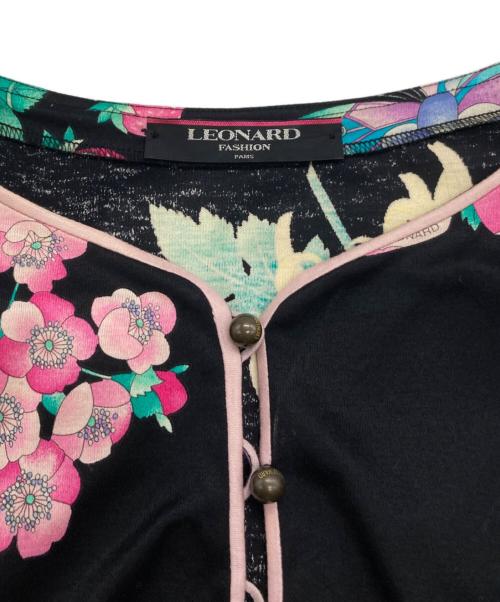 LEONARD FASHION（レオナールファッション）LEONARD FASHION (レオナールファッション) 花柄ショートスリーブワンピース ブラック サイズ:Mの古着・服飾アイテム