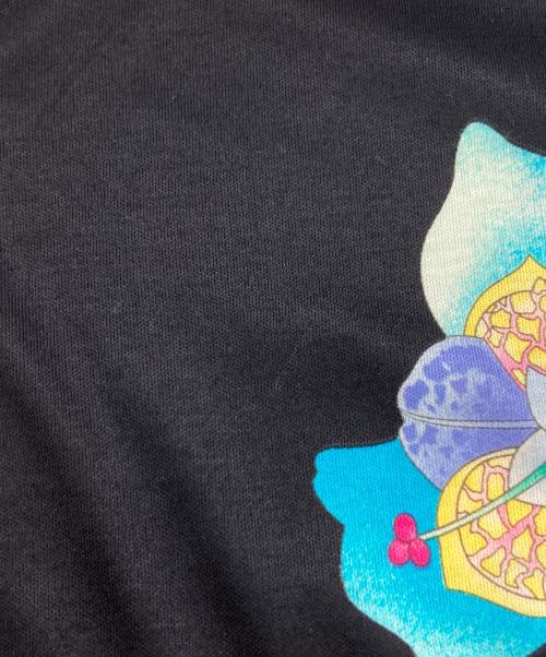 LEONARD FASHION（レオナールファッション）LEONARD FASHION (レオナールファッション) 花柄ショートスリーブワンピース ブラック サイズ:Mの古着・服飾アイテム