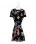 LEONARD FASHION（レオナールファッション）の古着「花柄ショートスリーブワンピース」｜ブラック