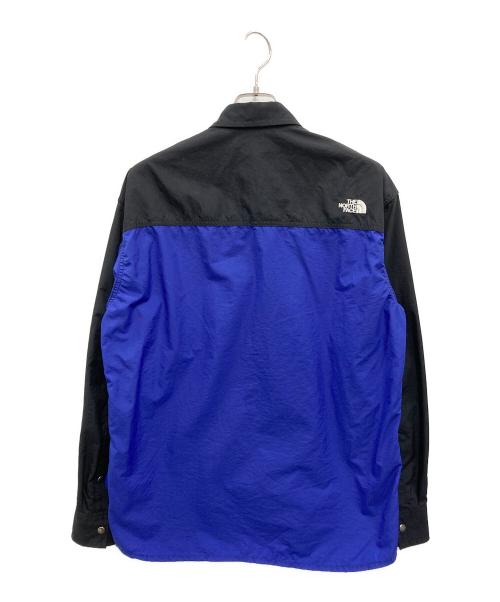 THE NORTH FACE（ザ ノース フェイス）THE NORTH FACE (ザ ノース フェイス) ロングスリーブヌプシシャツ ブルー×ブラック サイズ:Lの古着・服飾アイテム