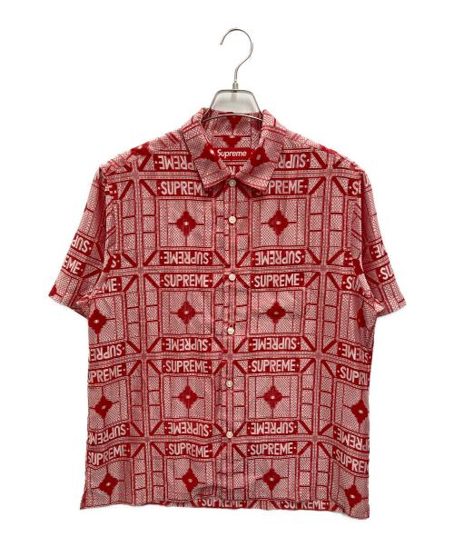 SUPREME（シュプリーム）Supreme (シュプリーム) Tray Jacquard S/S Shirt レッド サイズ:Mの古着・服飾アイテム