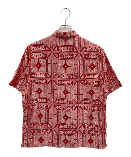 SUPREME（シュプリーム）Supreme (シュプリーム) Tray Jacquard S/S Shirt レッド サイズ:Mの古着・服飾アイテム
