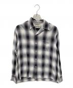 WACKO MARIAワコマリア）の古着「OMBRE CHECK OPEN COLLAR SHIRT」｜グレー×パープル