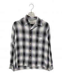 WACKO MARIA（ワコマリア）の古着「OMBRE CHECK OPEN COLLAR SHIRT」｜グレー×パープル