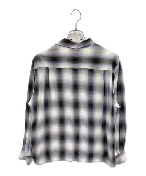 WACKO MARIA（ワコマリア）WACKO MARIA (ワコマリア) OMBRE CHECK OPEN COLLAR SHIRT グレー×パープル サイズ:Mの古着・服飾アイテム