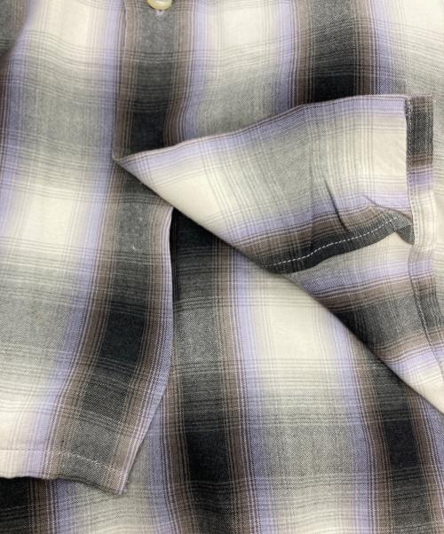 WACKO MARIA（ワコマリア）WACKO MARIA (ワコマリア) OMBRE CHECK OPEN COLLAR SHIRT グレー×パープル サイズ:Mの古着・服飾アイテム