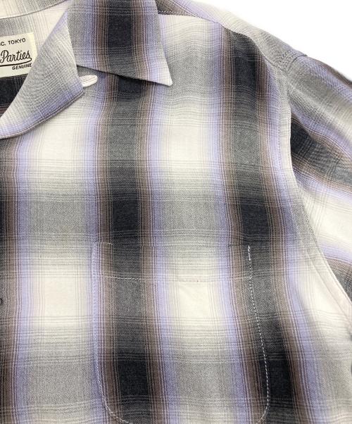 WACKO MARIA（ワコマリア）WACKO MARIA (ワコマリア) OMBRE CHECK OPEN COLLAR SHIRT グレー×パープル サイズ:Mの古着・服飾アイテム