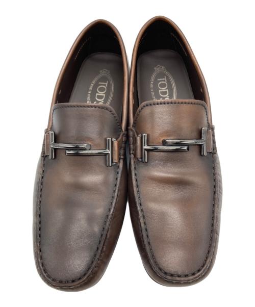 TOD'S（トッズ）TOD'S (トッズ) レザードライビングシューズ ブラウン サイズ:SIZE 7 1/2の古着・服飾アイテム
