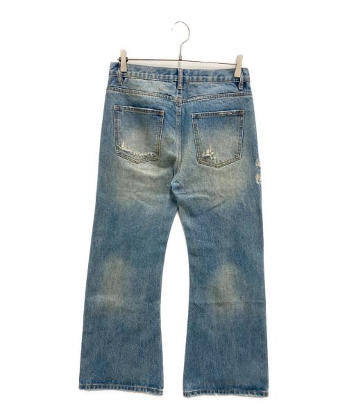 MENES（メネス）Menes (メネス) Sashiko Repaired Bootcut Jeans インディゴ サイズ:Sの古着・服飾アイテム