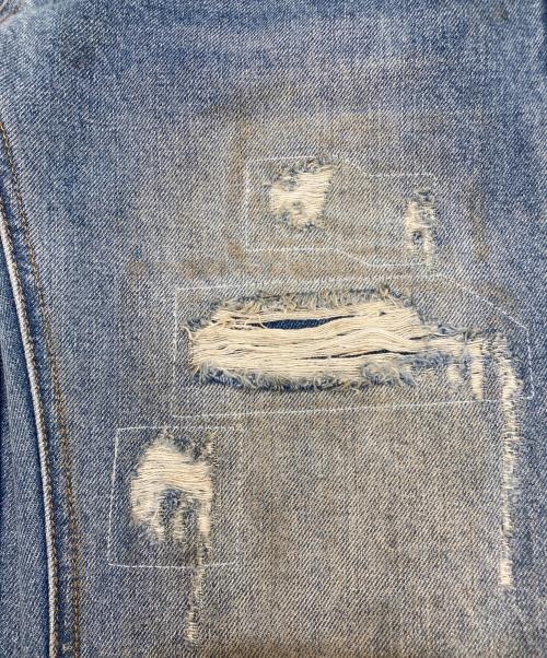 MENES（メネス）Menes (メネス) Sashiko Repaired Bootcut Jeans インディゴ サイズ:Sの古着・服飾アイテム