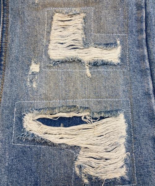 MENES（メネス）Menes (メネス) Sashiko Repaired Bootcut Jeans インディゴ サイズ:Sの古着・服飾アイテム