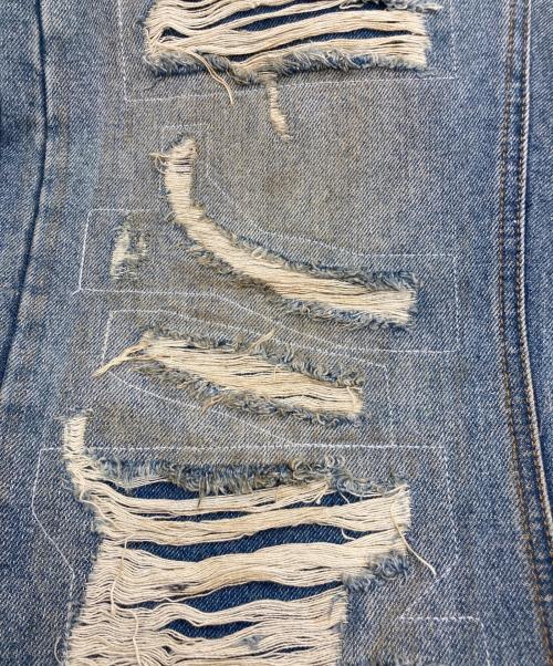 MENES（メネス）Menes (メネス) Sashiko Repaired Bootcut Jeans インディゴ サイズ:Sの古着・服飾アイテム