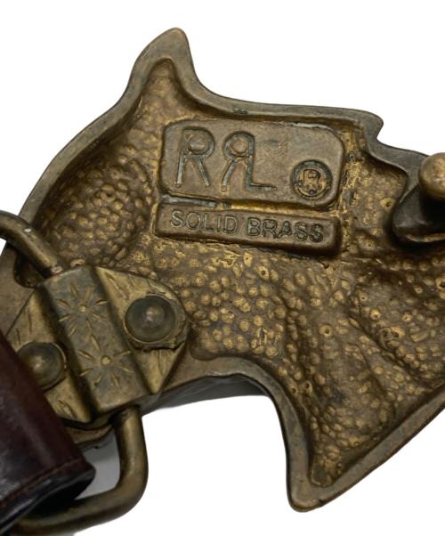 RRL（ダブルアールエル）RRL (ダブルアールエル) ソリッドブラス ホースヘッド レザーベルト ブラウンの古着・服飾アイテム