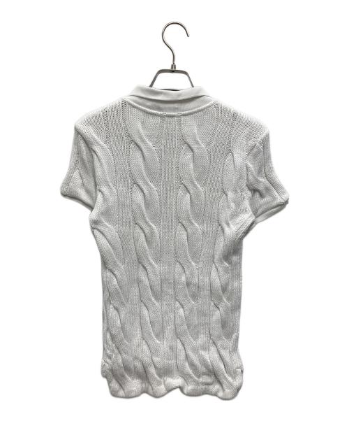 POLO RALPH LAUREN（ポロ・ラルフローレン）POLO RALPH LAUREN (ポロ・ラルフローレン) ケーブルニットコットンポロシャツ ホワイト サイズ:Sの古着・服飾アイテム
