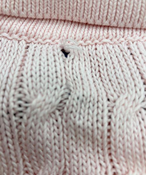 POLO RALPH LAUREN（ポロ・ラルフローレン）POLO RALPH LAUREN (ポロ・ラルフローレン) ケーブルニットコットンカーディガン ピンク サイズ:XSの古着・服飾アイテム