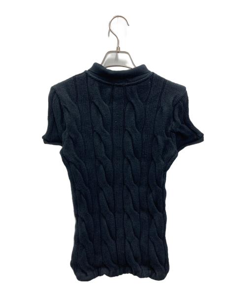 POLO RALPH LAUREN（ポロ・ラルフローレン）POLO RALPH LAUREN (ポロ・ラルフローレン) ケーブルニットコットンポロシャツ ブラック サイズ:Sの古着・服飾アイテム