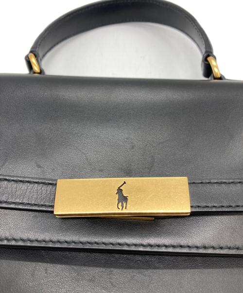 POLO RALPH LAUREN（ポロ・ラルフローレン）POLO RALPH LAUREN (ポロ・ラルフローレン) Polo ID レザー サッチェル ブラックの古着・服飾アイテム
