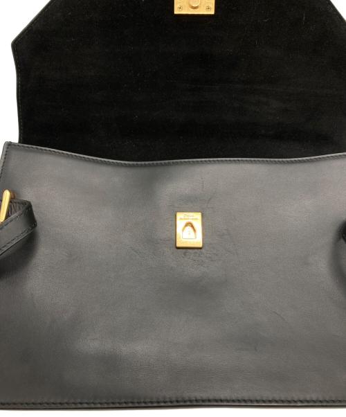 POLO RALPH LAUREN（ポロ・ラルフローレン）POLO RALPH LAUREN (ポロ・ラルフローレン) Polo ID レザー サッチェル ブラックの古着・服飾アイテム