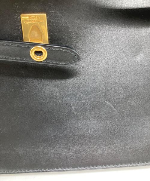 POLO RALPH LAUREN（ポロ・ラルフローレン）POLO RALPH LAUREN (ポロ・ラルフローレン) Polo ID レザー サッチェル ブラックの古着・服飾アイテム