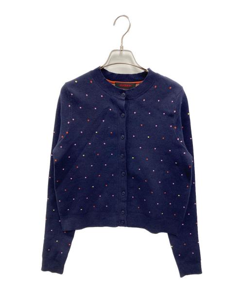 CABAN（キャバン）CABAN (キャバン) コットンカシミヤ ドットジャカード クルーネックカーディガン ネイビー サイズ:FREEの古着・服飾アイテム