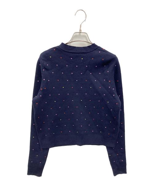 CABAN（キャバン）CABAN (キャバン) コットンカシミヤ ドットジャカード クルーネックカーディガン ネイビー サイズ:FREEの古着・服飾アイテム