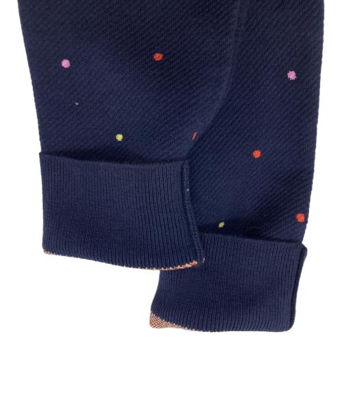 CABAN（キャバン）CABAN (キャバン) コットンカシミヤ ドットジャカード クルーネックカーディガン ネイビー サイズ:FREEの古着・服飾アイテム