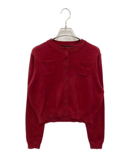 CABAN（キャバン）CABAN (キャバン) コットンカシミヤ クルーネックカーディガン レッド サイズ:XSの古着・服飾アイテム