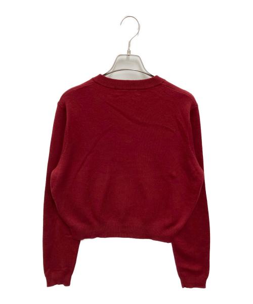 CABAN（キャバン）CABAN (キャバン) コットンカシミヤ クルーネックカーディガン レッド サイズ:XSの古着・服飾アイテム