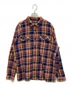 Patagoniaパタゴニア）の古着「フィヨルドフランネルシャツ」｜オレンジ×ネイビー