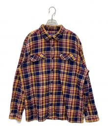 Patagonia（パタゴニア）の古着「フィヨルドフランネルシャツ」｜オレンジ×ネイビー